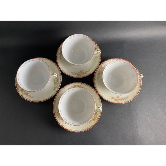 Set of 4 Grace China Teacups & Saucers | Vintage Cottagecore Teacups | 1950s - Picture 4 of 10
